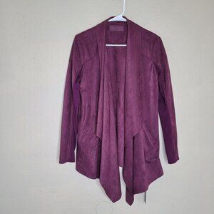 Blanknyc Womens Micro Suede Purple Drape Jacket Size Medium New